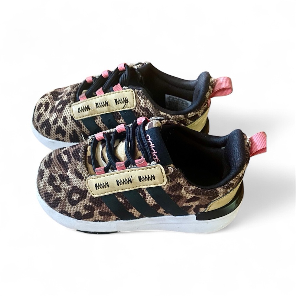 Adidas Kids Sneakers - Leopard Print with Pink Accents